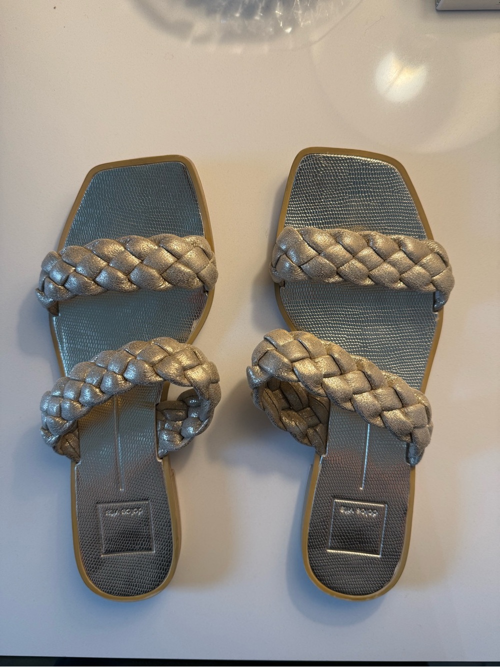 Gold Dolce Vita Braided Double-Strap Sandals